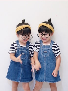 「OSHKOSH（オシュコシュ）のアイテム（ワンピース/ドレス）」を使った、yotsubaさん（キッズ・100cm）の夏コーディネート