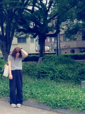 「EMODA（エモダ）のアイテム（トートバッグ）」を使った、momocoさん（レディース・155cm）の夏コーディネート