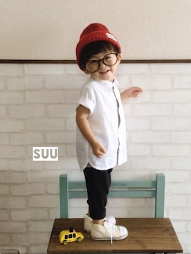「白いスニーカー」｜「アイテム（その他）」を使った、Su,Um,Riさん（キッズ・90cm）の夏コーディネート