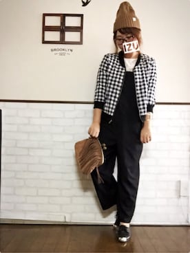 「フリンジバッグ」｜「アイテム（ブルゾン）」を使った、Su,Um,Riさん（レディース・154cm）の秋コーディネート