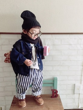 Su,Um,Riさん（キッズ・90cm）の冬コーディネート