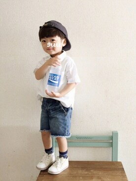 「ポカリコーデバトン」｜Su,Um,Riさん（キッズ・90cm）の夏コーディネート