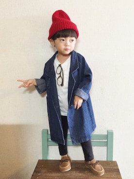 「ラブ＆ピース2016」｜「アイテム（チェスターコート）」を使った、Su,Um,Riさん（キッズ・90cm）の秋コーディネート