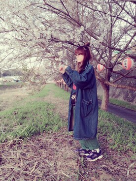 「ジージャン」｜「アイテム（トレンチコート）」を使った、きりんさん（レディース・164cm）の春コーディネート