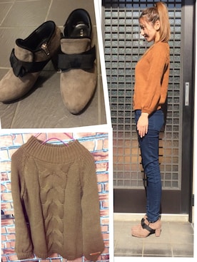 「ポニーテール」｜「アイテム（ブーティ）」を使った、YOONAさん（レディース・158cm）の秋コーディネート