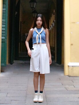「travel」｜「アイテム（ブーティ）」を使った、Ari.Leeさん（レディース・165cm）の春コーディネート