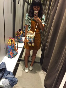 「me（ミイ）のアイテム（バッグ）」を使った、Bibibibibibibaさん（レディース・165cm）の夏コーディネート