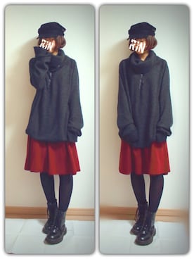 「SISTERE（システレ）のアイテム」を使った、凛さん（レディース・155cm）の冬コーディネート