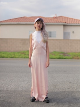「Abercrombie&Fitch（アバークロンビーアンドフィッチ）のアイテム（タンクトップ）」を使った、Alice Danさん（レディース・163cm）の秋コーディネート