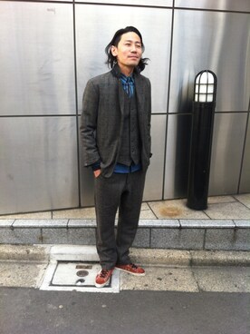 GO HAMAGUCHIさんの「LHP/エルエイチピー/Wool Jacket <6001>」を使ったコーディネート