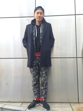 「L.H.P（エルエイチピー）のアイテム（その他アウター）」を使った、GO HAMAGUCHIさん（メンズ・183cm）の冬コーディネート