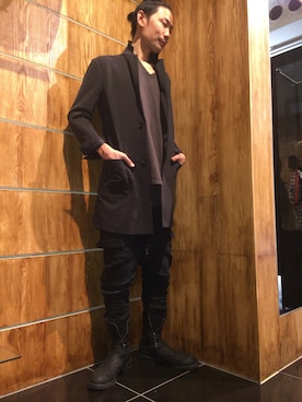 「L.H.P（エルエイチピー）のアイテム（その他アウター）」を使った、GO HAMAGUCHIさん（メンズ・183cm）の春コーディネート