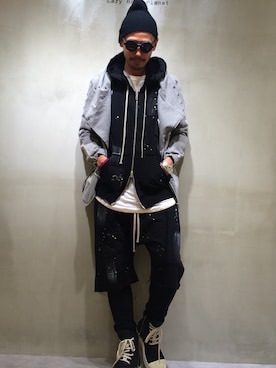 「L.H.P（エルエイチピー）のアイテム（シューズ）」を使った、GO HAMAGUCHIさん（メンズ・183cm）の秋コーディネート