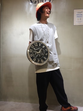 「Tendence（テンデンス）のアイテム」を使った、GO HAMAGUCHIさん（メンズ・184cm）の夏コーディネート