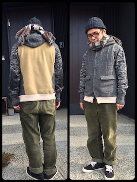 「SKOOKUM（スクーカム）のアイテム（トップス）」を使った、kawakkyさん（メンズ・171cm）の冬コーディネート