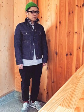 「COMME des GARCONS HOMME（コム デ ギャルソン・オム）のアイテム（ブルゾン）」を使った、kawakkyさん（メンズ・171cm）の冬コーディネート