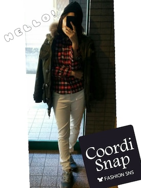 「CECIL McBEE（セシルマクビー）のアイテム（モッズコート）」を使った、サトラッシュさん（レディース・152cm）の冬コーディネート