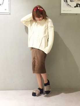 「STUDIOUS(ステュディオス)のアイテム(スカート)」を使った、シバタさん(レディース・152cm)の秋コーディネート