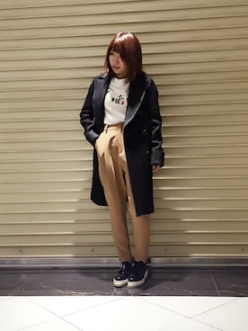 「コーディネート」｜「アイテム（ピーコート）」を使った、シバタさん（レディース・152cm）の冬コーディネート