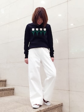 「MUVEIL WORK（ミュベールワーク）のアイテム」を使った、シバタさん（レディース・152cm）の冬コーディネート