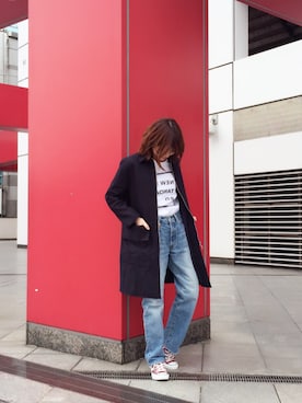 「CINOH（チノ）のアイテム（トップス）」を使った、シバタさん（レディース・152cm）の冬コーディネート