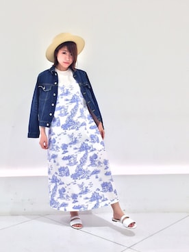 「beautiful people」｜「アイテム（ワンピース）」を使った、シバタさん（レディース・152cm）の春コーディネート