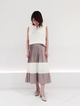 「STUDIOUS（ステュディオス）のアイテム（パンプス）」を使った、シバタさん（レディース・152cm）の春コーディネート