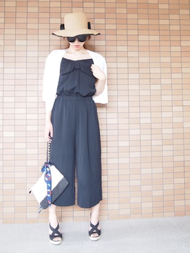 「HIAND（ハイアンド）のアイテム（つなぎ/オールインワン）」を使った、yukikoさん（レディース・164cm）の夏コーディネート