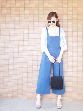 「HIAND（ハイアンド）のアイテム（つなぎ/オールインワン）」を使った、yukikoさん（レディース・164cm）の夏コーディネート