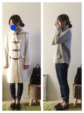 「A part by（アパートバイ）のアイテム（ダッフルコート）」を使った、ふわも子。さん（レディース・161cm）の冬コーディネート