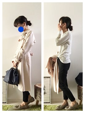 「タッセルシューズ」｜「アイテム（ジャケット/アウター）」を使った、ふわも子。さん（レディース・161cm）の春コーディネート