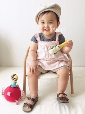 「キュロット」｜「アイテム（ワンピース/ドレス）」を使った、ふわも子。さん（キッズ・80cm）の秋コーディネート