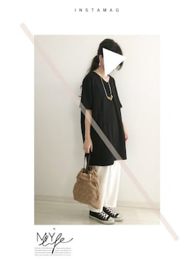 「ハイカット」｜「アイテム（その他）」を使った、ふわも子。さん（レディース・161cm）の秋コーディネート