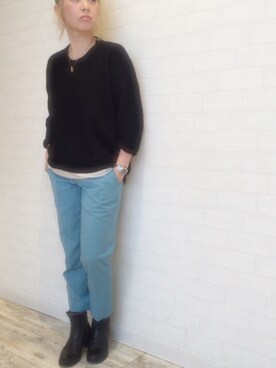 「EDITION（エディション）のアイテム（タンクトップ、グレー系）」を使った、nanaさん（レディース・151cm）の冬コーディネート