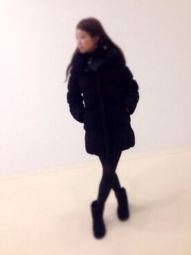 「gray」｜「アイテム（ダウンジャケット/コート）」を使った、maeryさん（レディース・154cm）の冬コーディネート