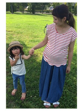 「PURのアイテム」を使った、ちゅーみさん（レディース・151cm）の夏コーディネート