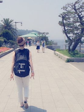 「MOUSSY（マウジー）のアイテム（タンクトップ、ブラック系）」を使った、i♡さん（レディース・161cm）の秋コーディネート