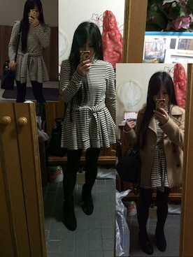 「ROPE' PICNIC（ロペピクニック）のアイテム（ピーコート）」を使った、Mii。さん（レディース・146cm）の秋コーディネート