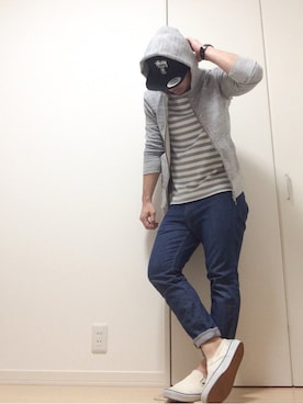 「フード」｜北顔さん（メンズ・166cm）の秋コーディネート