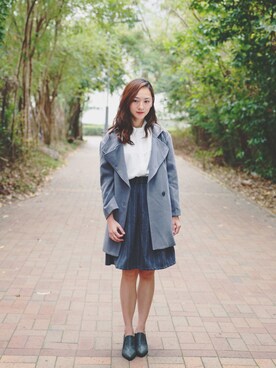 「アイテム（ドレス、グレー系）」を使った、Yen Chanさん（レディース・167cm）の冬コーディネート