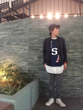 「Arnold Palmer（アーノルドパーマー）のアイテム（帽子）」を使った、S.Yusuke さん（メンズ・176cm）の春コーディネート