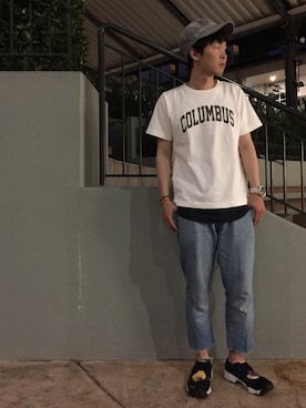 「ワークキャップ」｜「アイテム（その他シューズ）」を使った、S.Yusuke さん（メンズ・176cm）の夏コーディネート