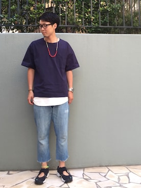 「カットオフ」｜「アイテム（その他シューズ）」を使った、S.Yusuke さん（メンズ・176cm）の夏コーディネート