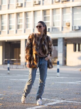 「chic」｜「アイテム（チェスターコート）」を使った、Jovana Zukaさん（レディース・170cm）の秋コーディネート