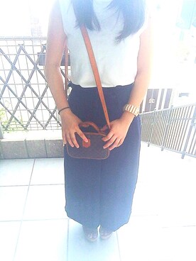 「家の前」｜Miraiさん（レディース・150cm）の夏コーディネート