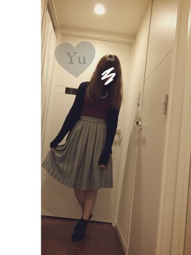 「ひざ丈スカート」｜「アイテム（その他）」を使った、yuさん（レディース・168cm）の秋コーディネート