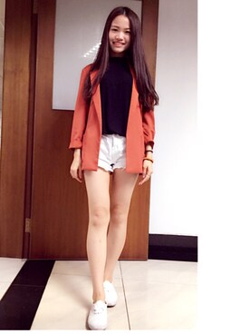 「H&M（エイチ・アンド・エム）のアイテム（カバーオール）」を使った、hiulai_soさん（レディース・160cm）の冬コーディネート