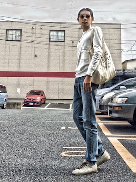 「umit benan（ウミットベナン）のアイテム（パンツ）」を使った、Yuriさん（メンズ・170cm）の秋コーディネート