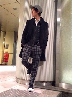 「コンバース（オールスター）」｜「アイテム（その他アウター）」を使った、トモさん（メンズ・167cm）の冬コーディネート