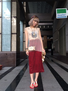 「PAUL&JOE（ポールアンドジョー）のアイテム（アクセサリー）」を使った、peggyさん（レディース・171cm）の夏コーディネート